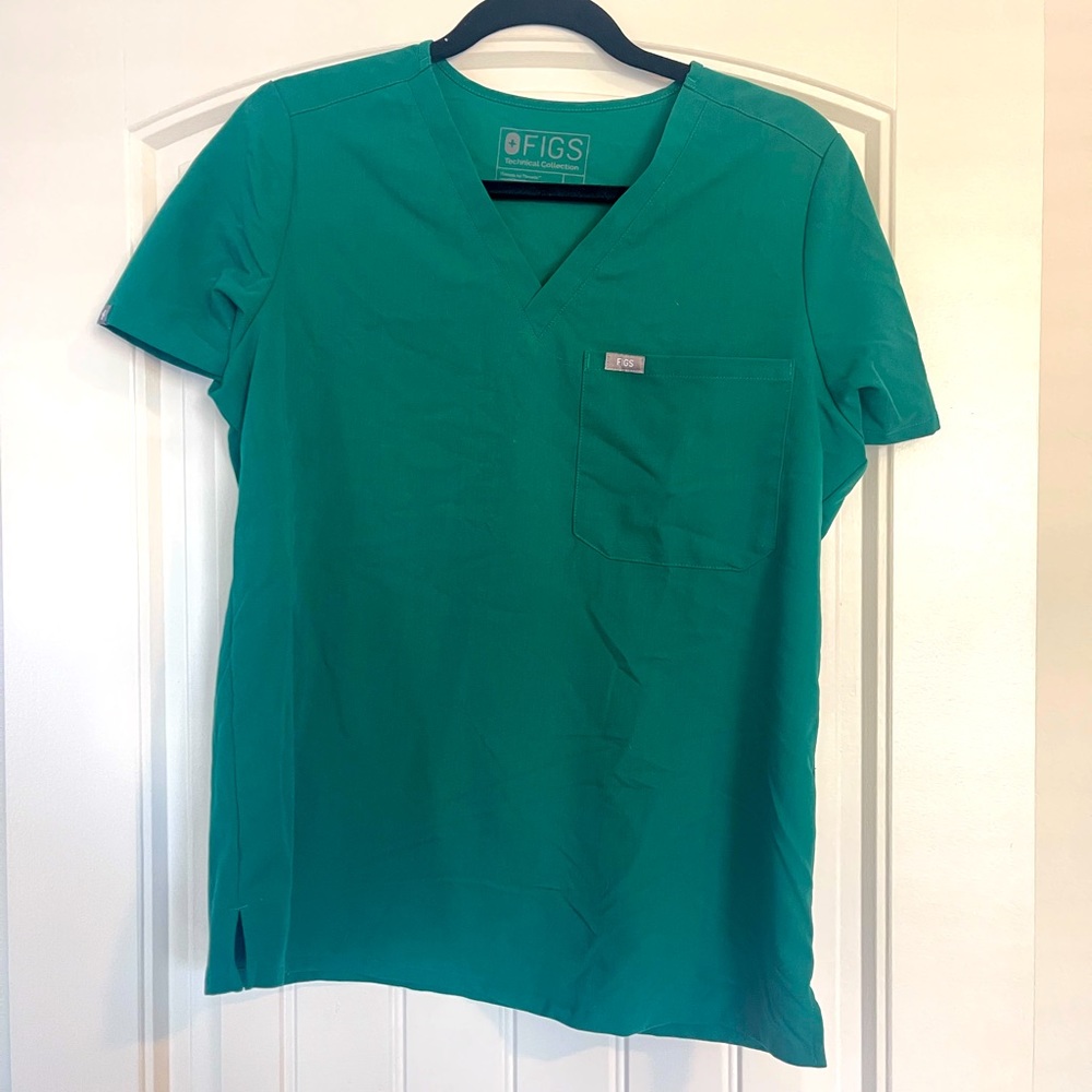 Hunter green Figs scrub top